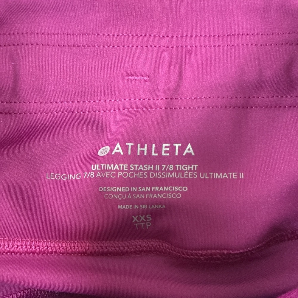 Athleta Ultimate Stash II Pocket 7/8 Tight Legging Purple Women XXSmall - Picture 4 of 8